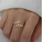 Crystal CZ Open Branch Leaf Adjustable Finger Ring